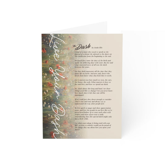 LIVE YOUR DASH/DASH POEM Greeting Cards (1, 10, 30, and 50pcs)