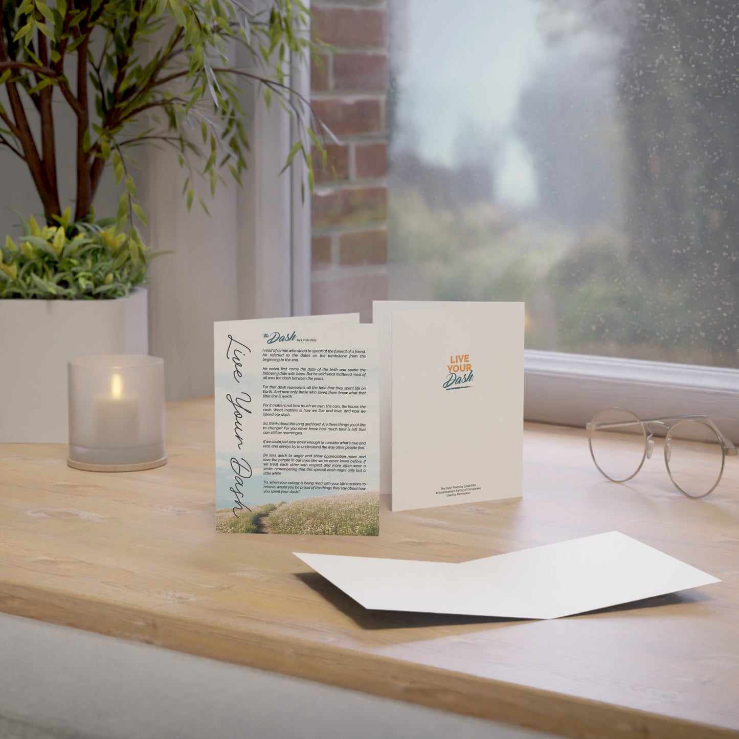 Live Your Dash / Dash Poem Classic Greeting Card (Pack of 1, 10, 30, 50)